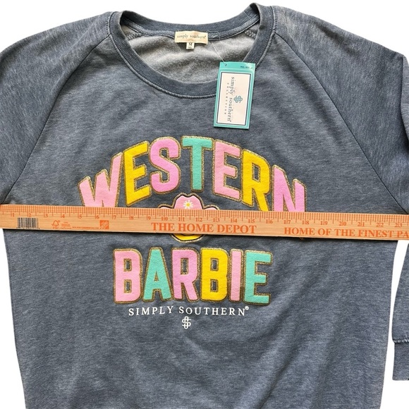 Simply Southern Western Barbie Sweatshirt Blue Pullover Graphic Women’s Medium - Picture 4 of 11